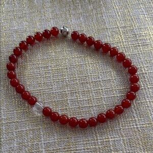 Elegant Red Beaded Bracelet